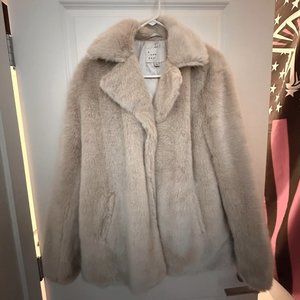 Cream Colored Faux Fur Coat